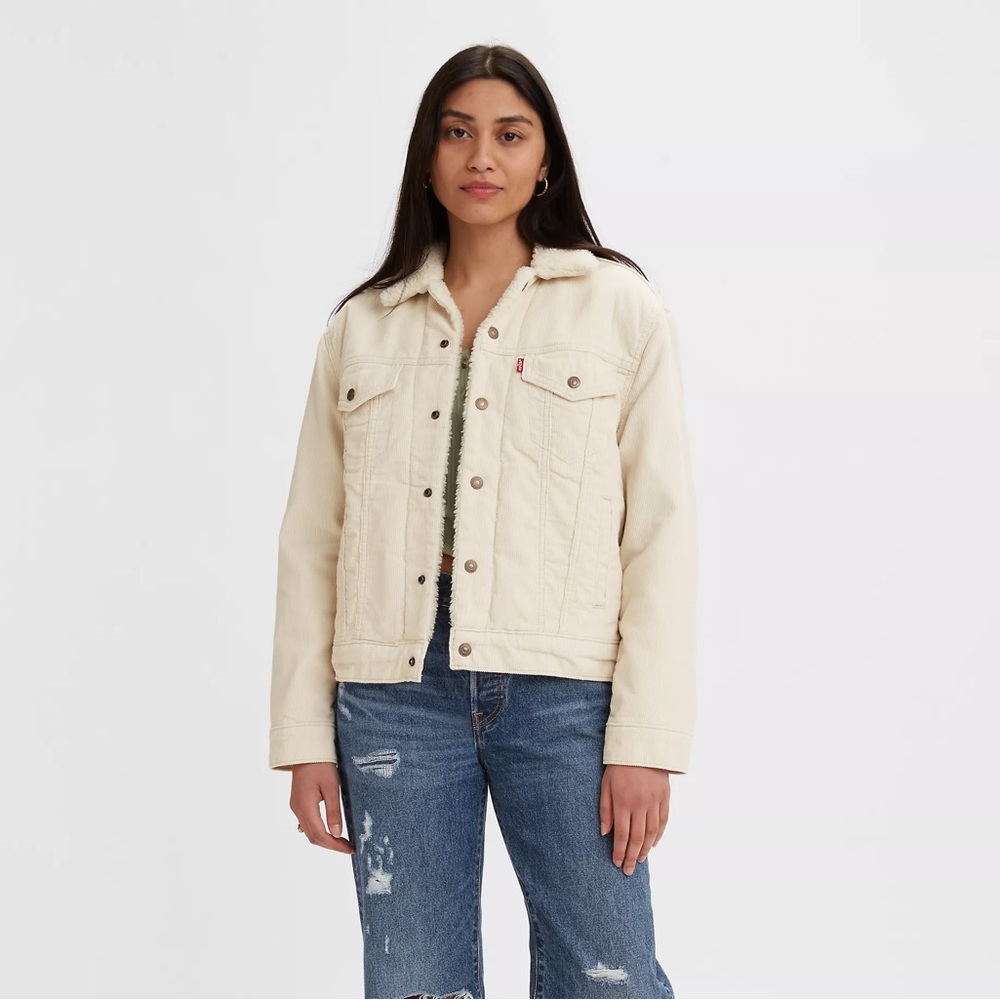 EX-BOYFRIEND CORDUROY SHERPA TRUCKER JACKET